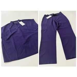 Mandala Scrubs Set Purple Mandarin Dolman Top Womens Small Cargo Pants Small/P
